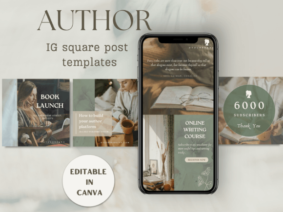 Download Author Square Instagram Post Template - Square Collection