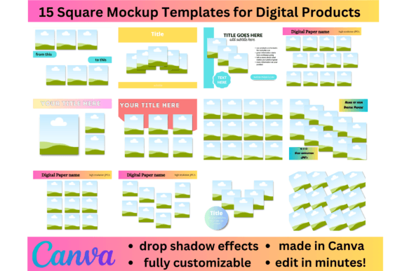 Download Square Paper Mockup Templates Canva - Square Collection