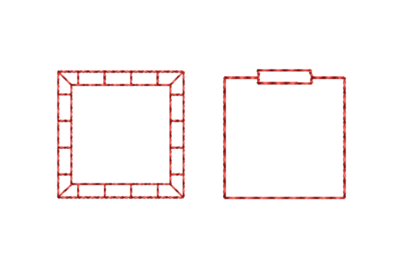 Download 2 Square Frame Redwork Outline Borders - Square Collection