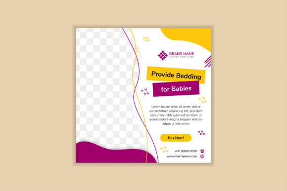 Download Purple Yellow Baby Care Square Banner - Square Collection