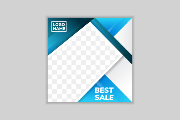 Download Square Banner Blue Grey Triangle - Square Collection