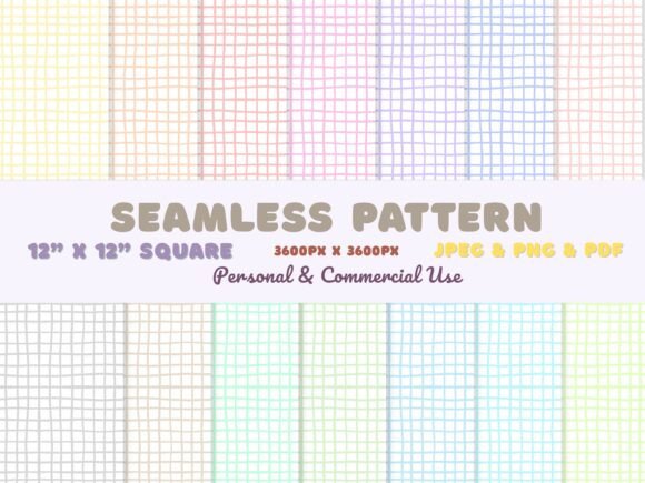 Download Pastel Hand Drawn Grid Seamless Pattern - Grid Collection