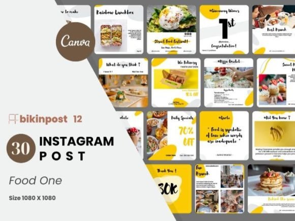 Download Food One Canva Instagram Post Template - Premium Resources