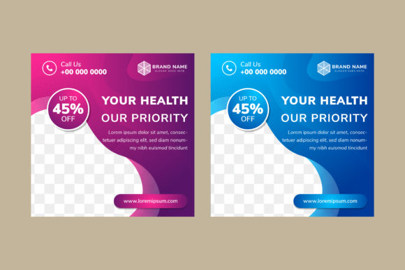 Download Health Blue Purple Square Banner - Square Collection