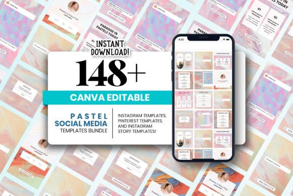 Download Pastel Social Media Canva Temp Bundle - Pastel social media Collection