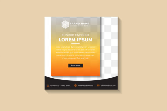 Download Orange Black Square Banner Home - Square Collection